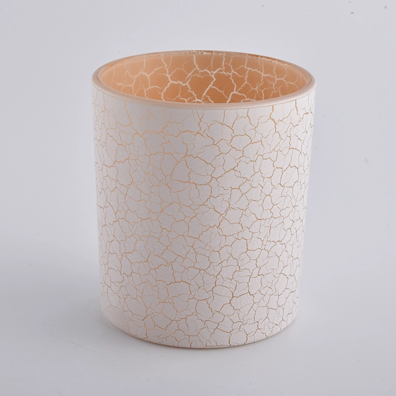 14oz special spary white and orange cylinder glass candle holder from Sunny Glassware