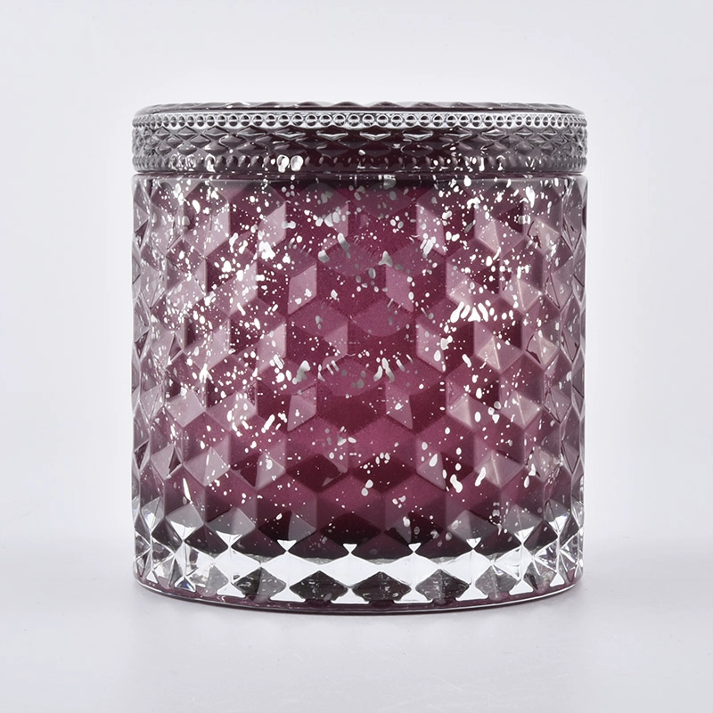 440ML glass red cylinder candle holder with lids for wedding  ,from Sunny Glassware