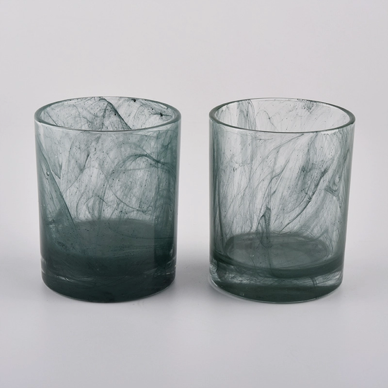 200ML ink paint effect cylinder luxury glass candle holder for wholesale 200ML ink paint effect cylinder luxury glass candle holder for wholesale