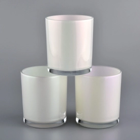 Matte Iridescent Glass Candle Jar
