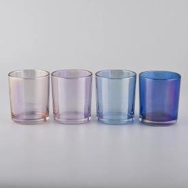 spraying color glass candle jars from Sunny Glassware