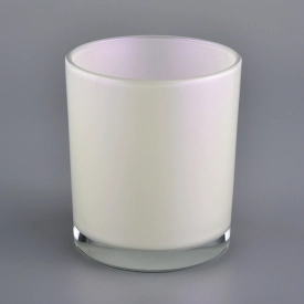 Matte Iridescent Glass Candle Jar