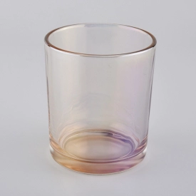spraying color glass candle jars from Sunny Glassware