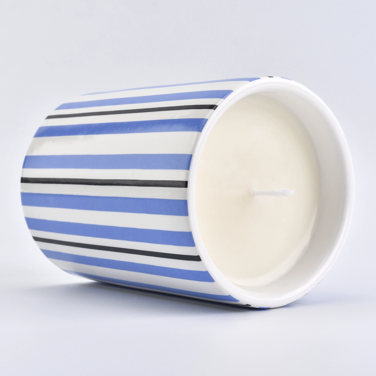 Simple design ceramic candle jars custom logo