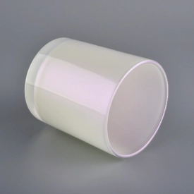 Matte Iridescent Glass Candle Jar