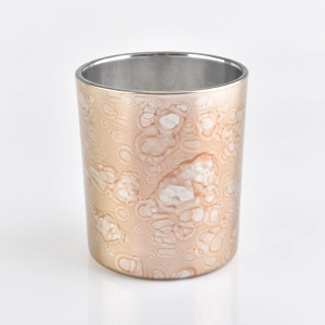 12 oz glazen kaarsenpot met watervlekken patroon oppervlak