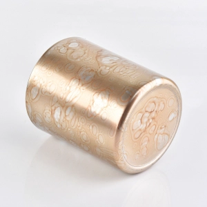 12 oz glazen kaarsenpot met watervlekken patroon oppervlak