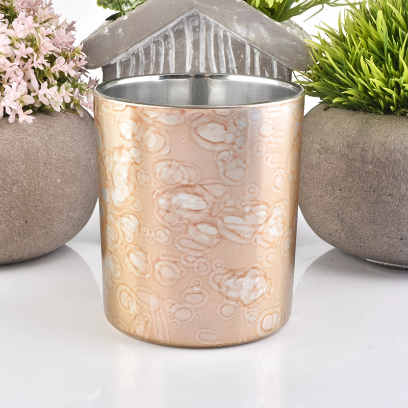 12 oz glass candle holder with water spots pattern surface 12 oz glass candle holder with water spots pattern surface