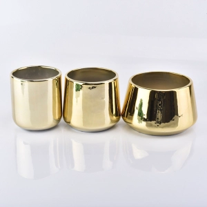 Ezidumileyo zeGold Ceramic Candle Jars