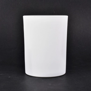 Tarros de vela de vidrio blanco mate para decoración