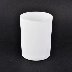 Tarros de vela de vidrio blanco mate para decoración