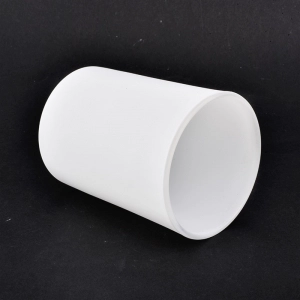 Tarros de vela de vidrio blanco mate para decoración
