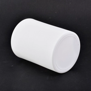 Tarros de vela de vidrio blanco mate para decoración