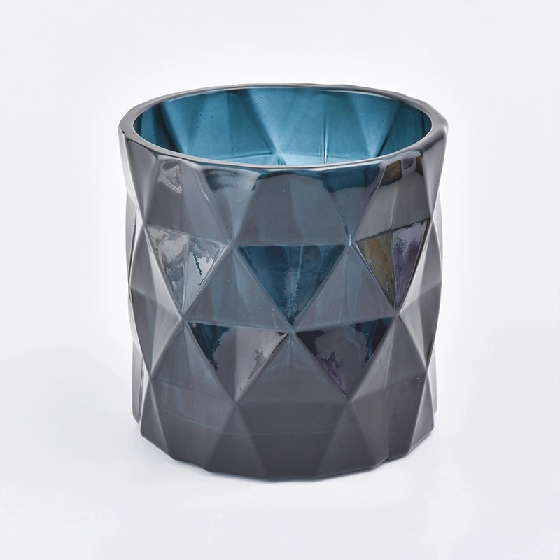 diamond glass candle jar