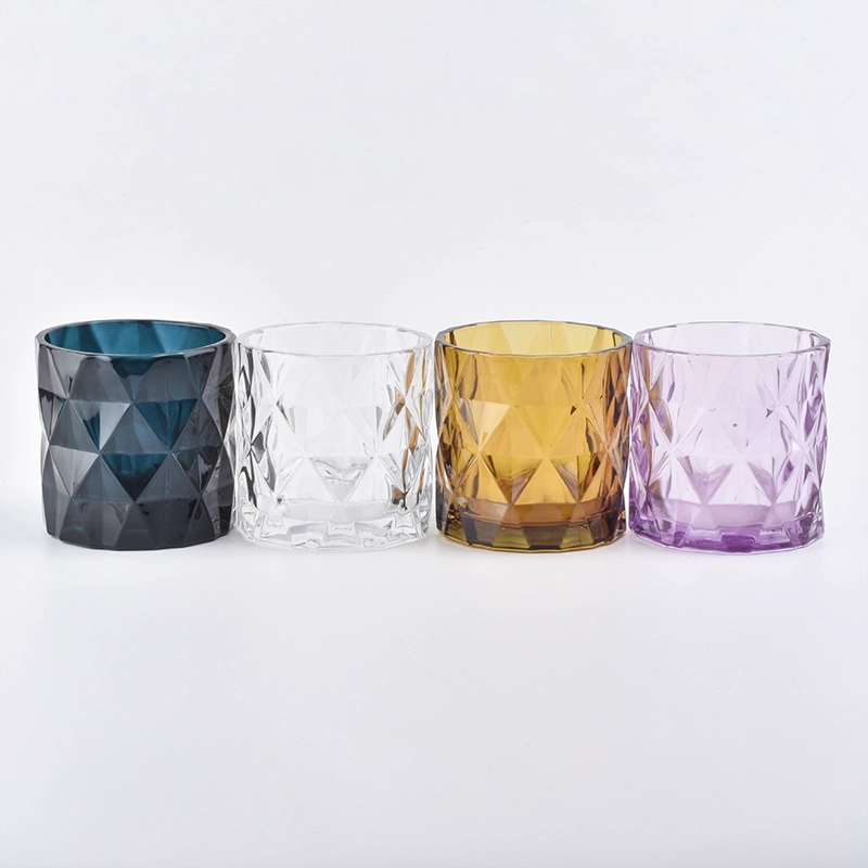 diamond glass candle jar