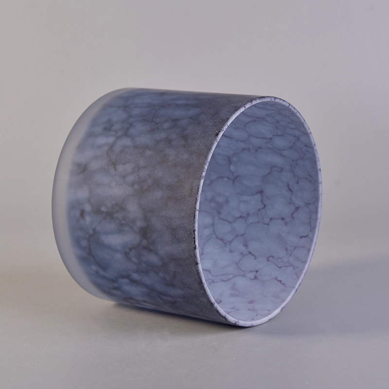 Unique frosted custom color painted 12oz glass candle jars wholesale