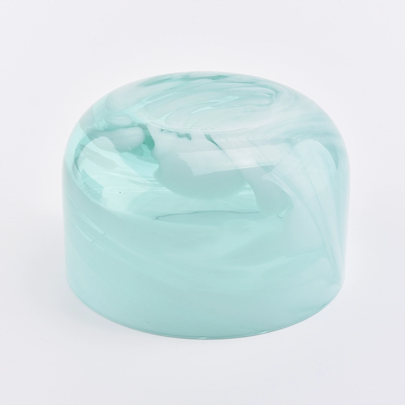 marble effect glass candle jars from Sunny Glassware