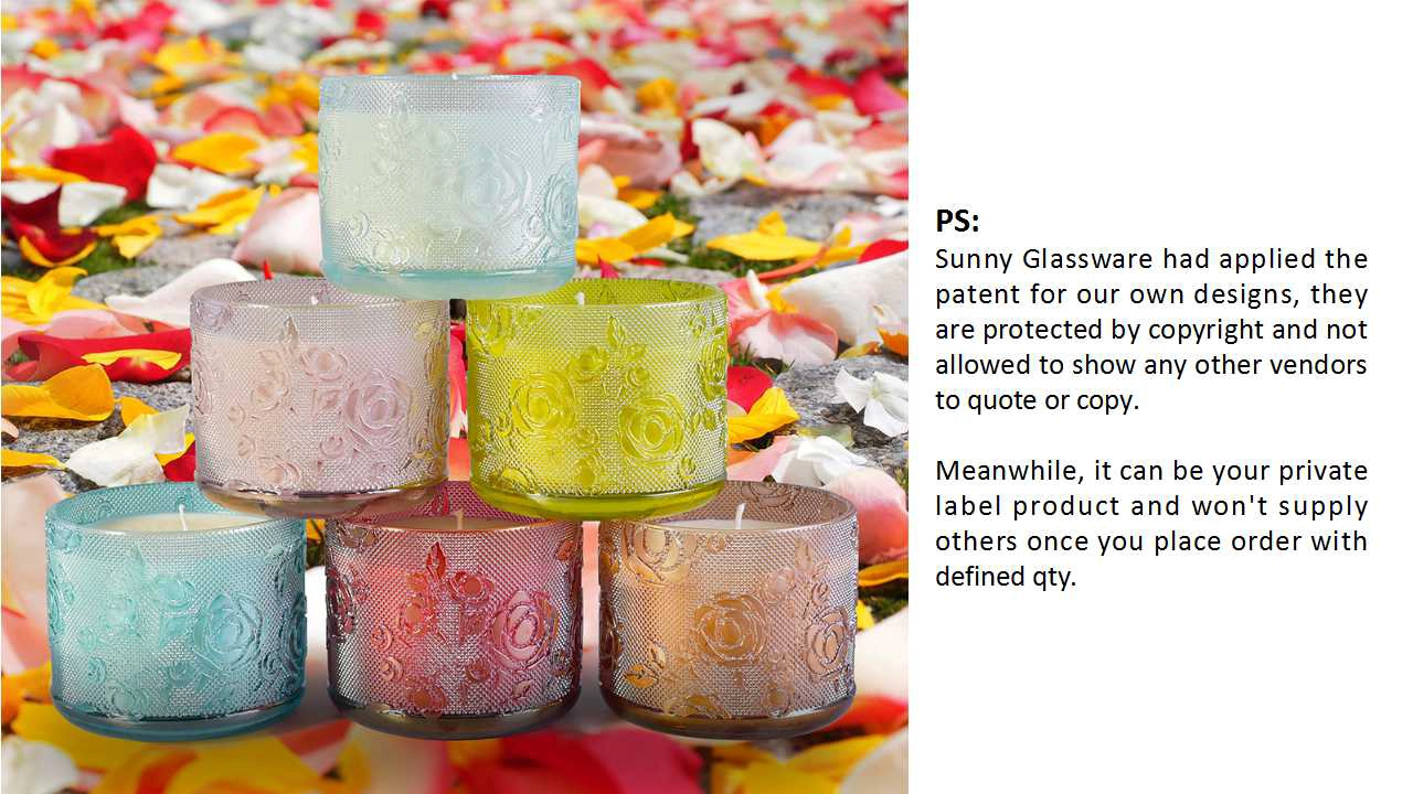 Luxury Patent Design Glass Candle Jar With Spray Color For Home Decoration