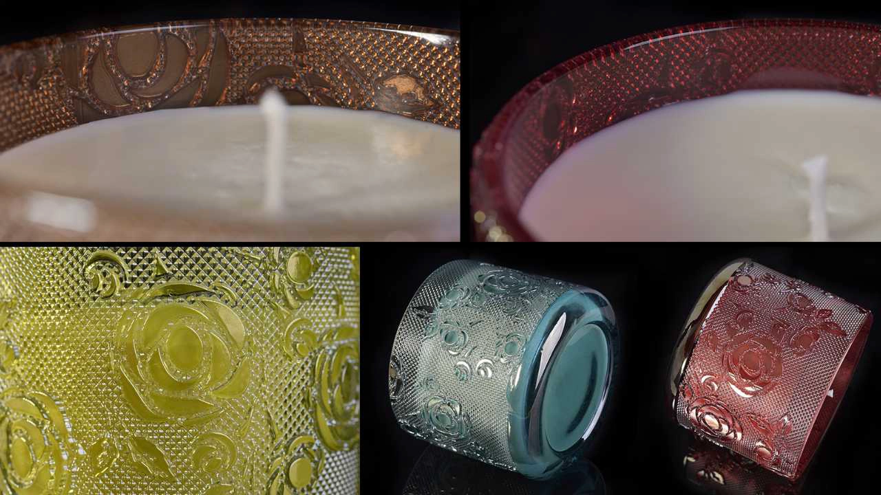 Luxury Patent Design Glass Candle Jar With Spray Color For Home Decoration