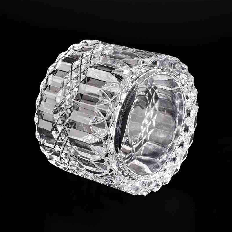 GEO Glass Candle Jar With Lids Wholesale