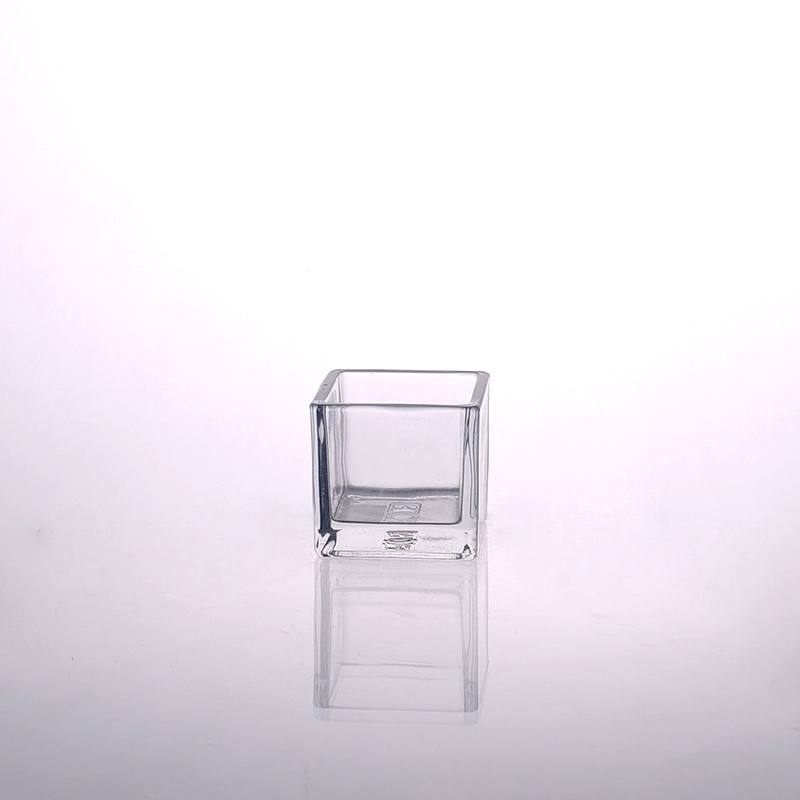 home decor square glass candle holders