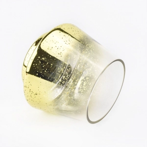 candelero de vidrio de mercurio dorado hecho a mano