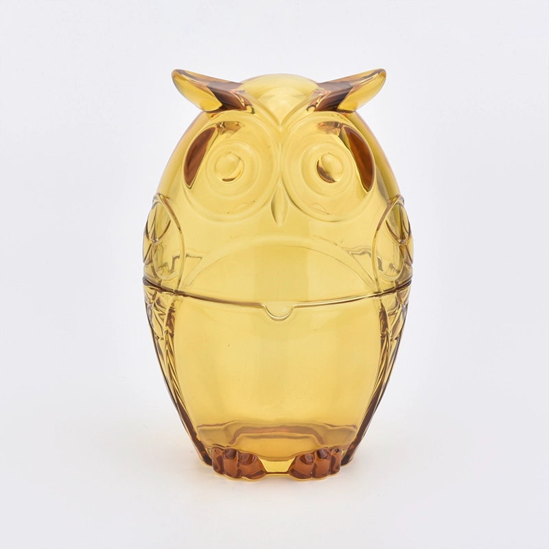 owl shape 500ml glass candle jars