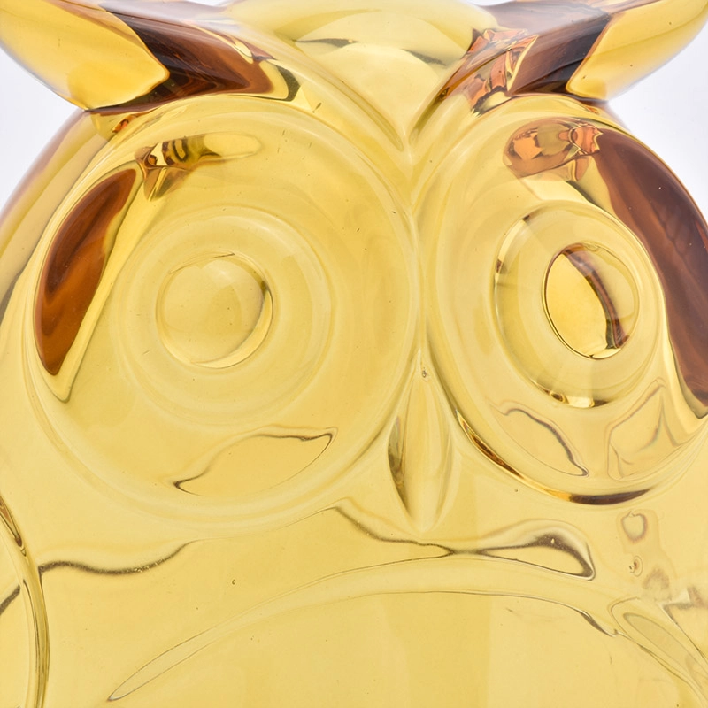 owl shape 500ml glass candle jars