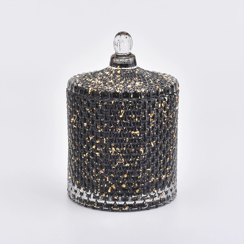 Black Glass Candle Holder With Lid Black Glass Candle Holder With Lid