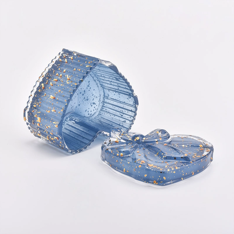 Heart shaped glass candle jars with lid for wedding decoration Heart shaped glass candle jars with lid for wedding decoration