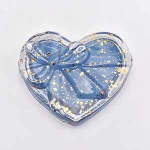 Heart shaped glass candle jars with lid for wedding decoration