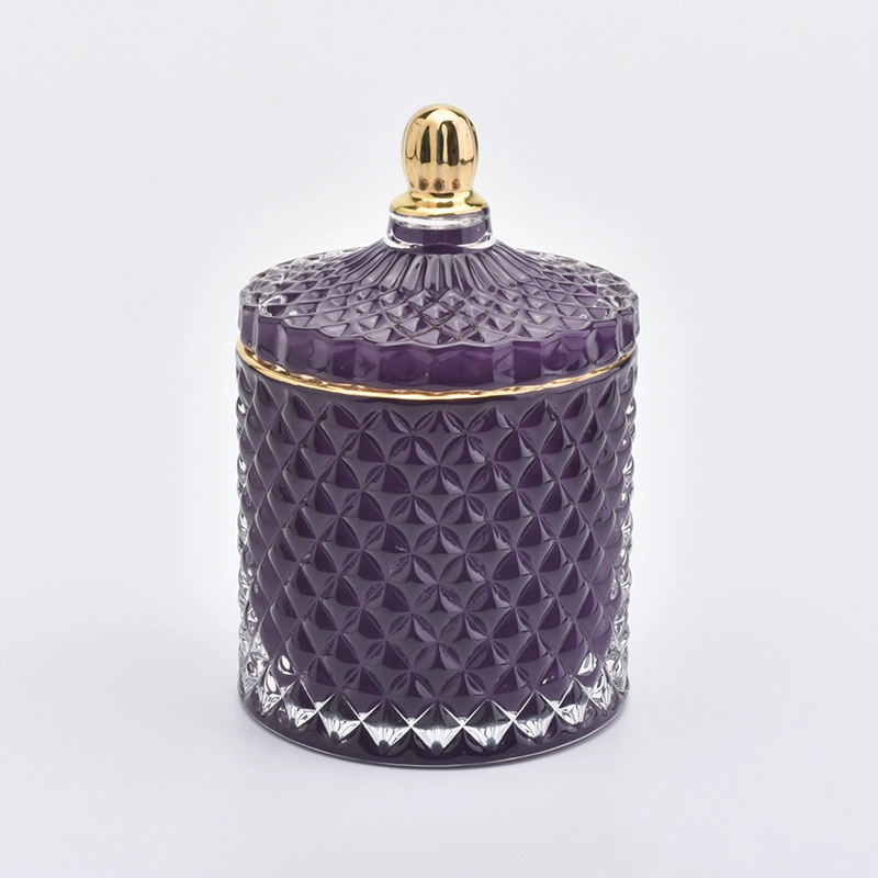 diamond glass soy candle jar