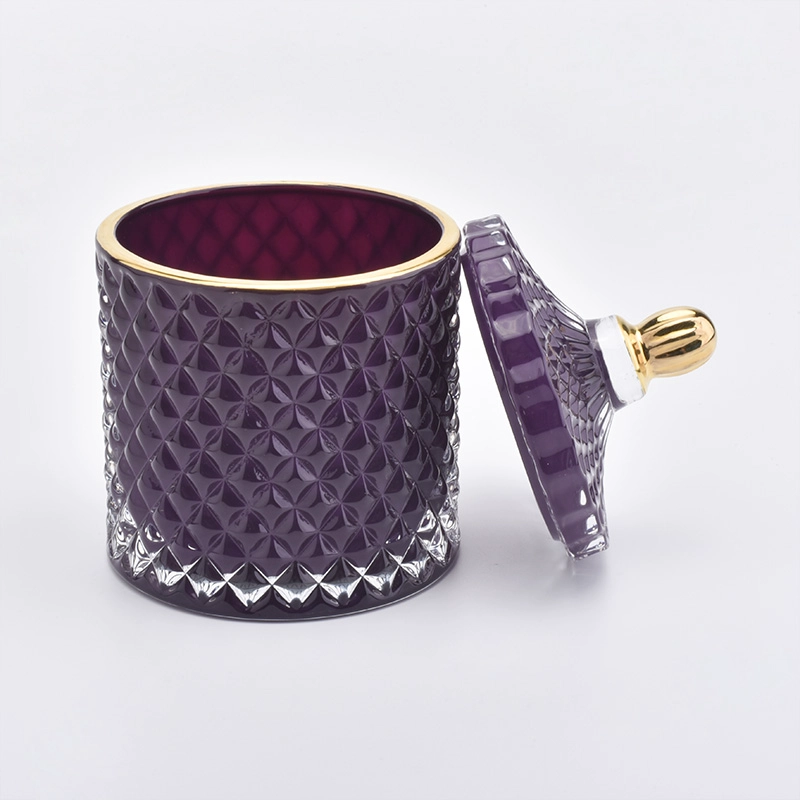 diamond glass soy candle jar