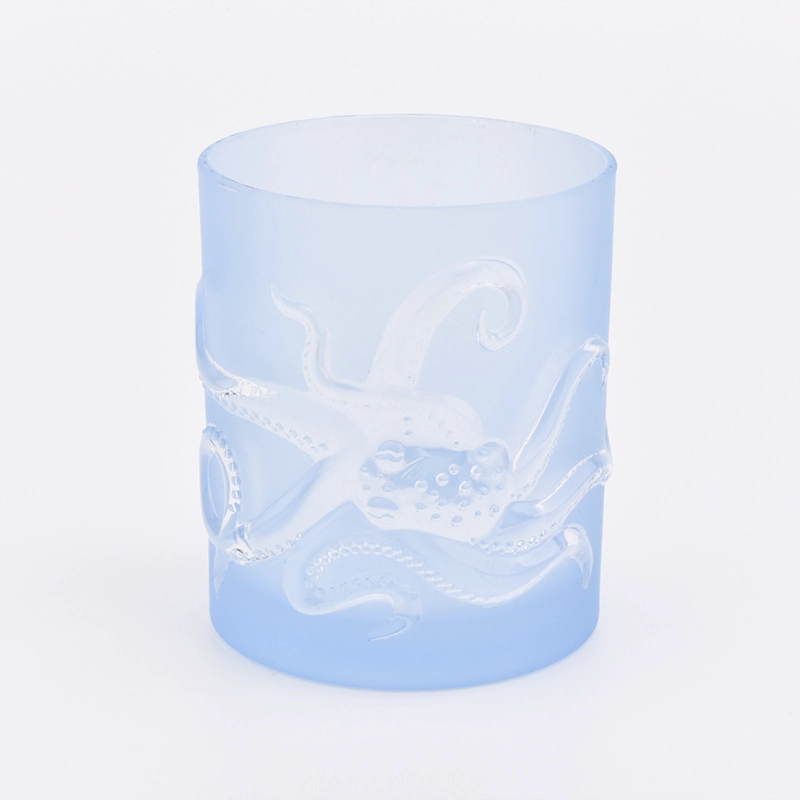 364ML Glass Candle Holders Elegant Candle Candles Jars Blue 364ML Glass Candle Holders Elegant Candle Candles Jars Blue