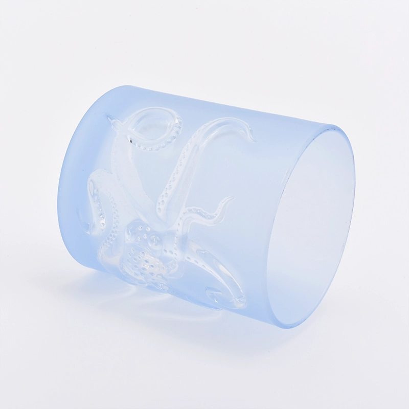 364ML Glass Candle Holders Elegant Candle Candles Jars Bluee 364ML Glass Candle Holders Elegant Candle Candles Jars Blue