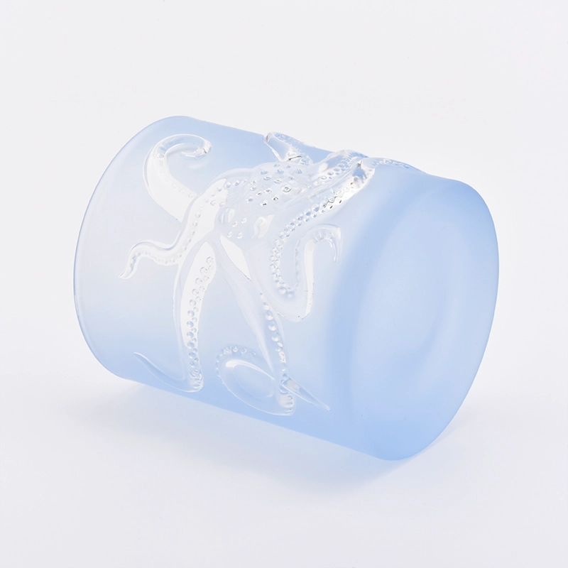 364ML Glass Candle Holders Elegant Candle Candles Jars Blue 364ML Glass Candle Holders Elegant Candle Candles Jars Blue