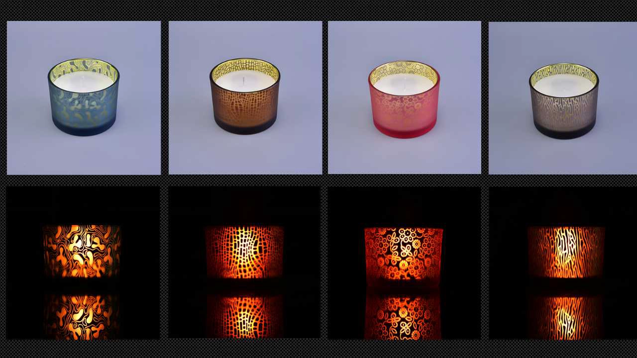 colorfull glass candle holdes