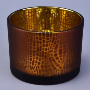 3 wick glass candle holders with laser engraving decoration