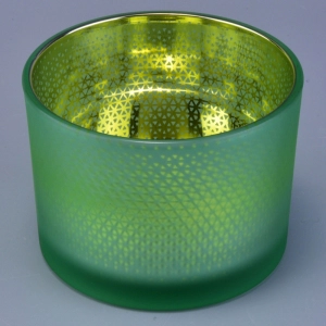 3 wick glass candle holders with laser engraving decoration