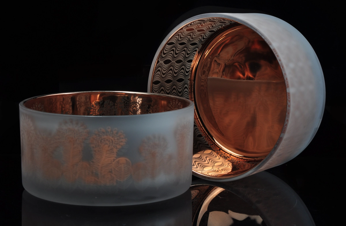 large glass candle container