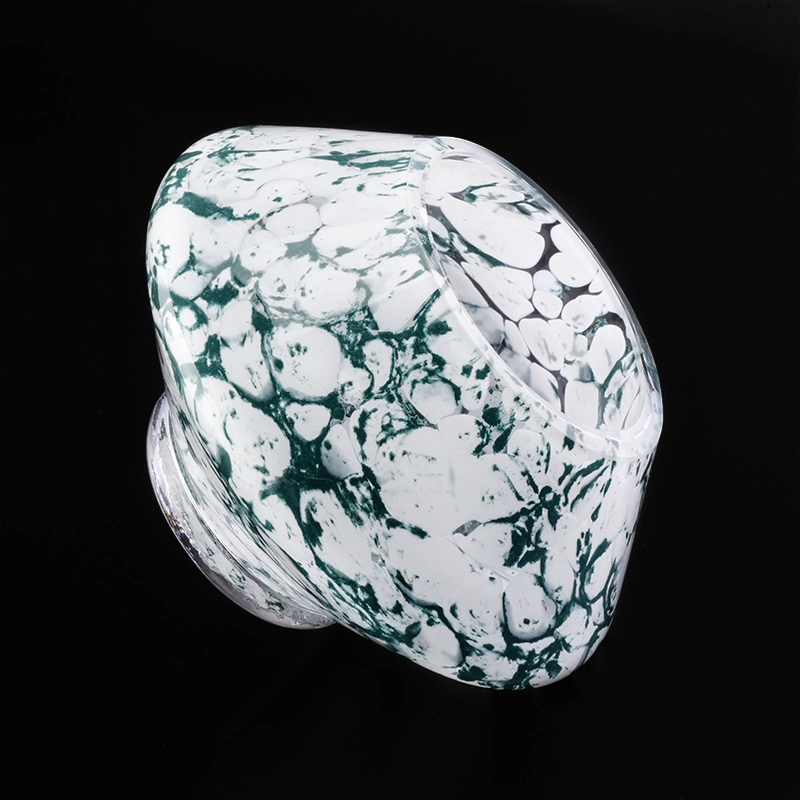 bright green and white glossy glass candle jar bright green and white glossy glass candle jar