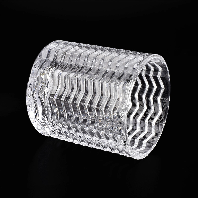 Supply 9oz Clear Glass Candle Holders with Wave Pattern Home Decor Supply 9oz Clear Glass Candle Holders with Wave Pattern Home Decor