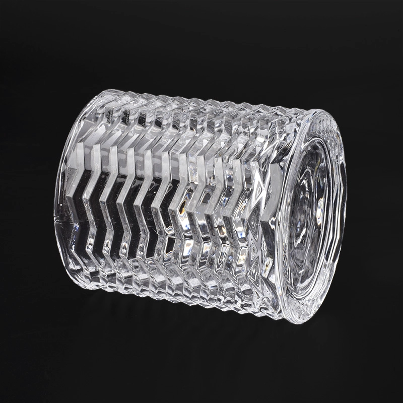 Supply 9oz Clear Glass Candle Holders with Wave Pattern Home Decor Supply 9oz Clear Glass Candle Holders with Wave Pattern Home Decor