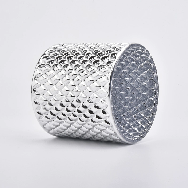 sliver luxury glass container with lid