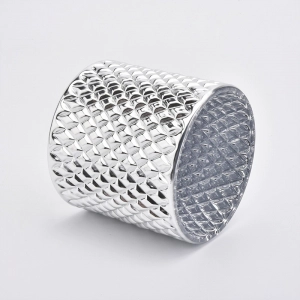 sliver luxury glass candle container with lid