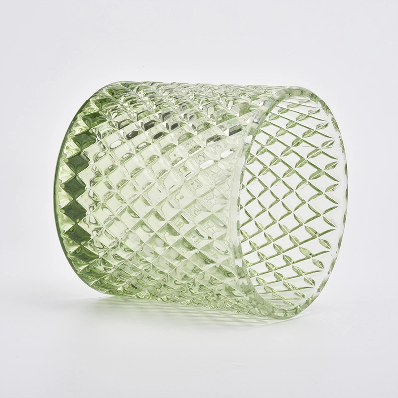 luxury green glass candle jar with lid home decor