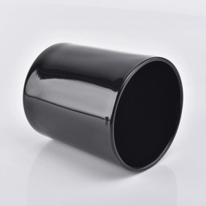 black glossy glass candle jar wholesales
