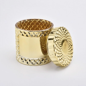 Castiçal de ouro em galvanoplastia de luxo com tampa