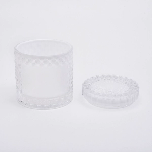 Kerzenhalter aus weißem Glas von Sunny Glassware