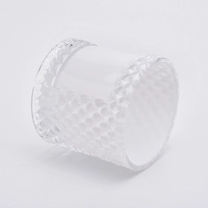 Kerzenhalter aus weißem Glas von Sunny Glassware